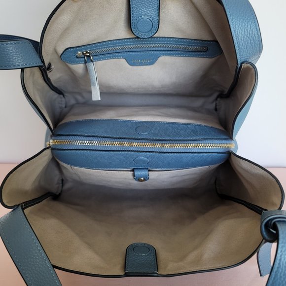 KATE SPADE Knott LARGE Pebbled Leather & Suede Shoulder Bag-Manta Blue⭐ - Picture 12 of 16